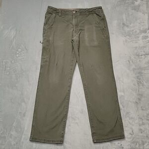 Legendary Outfitters Pants Men 34x30 Green Canvas Utility Cargo Workwear Outdoor